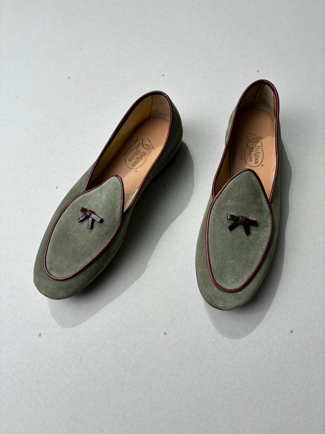 벨지안 슈즈 로퍼 MR.CASUAL 스웨이드 올리브 그린 9사이즈 상품이미지2