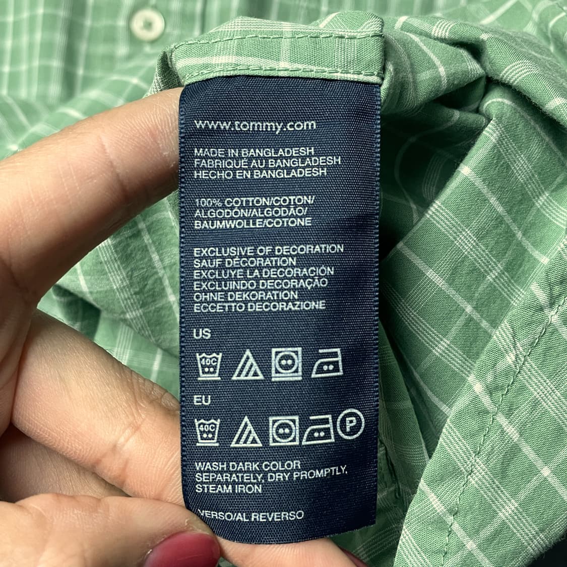 TOMMY HILFIGER 토미힐피거 그린체크 반팔 워크셔츠 A01012 상품이미지10