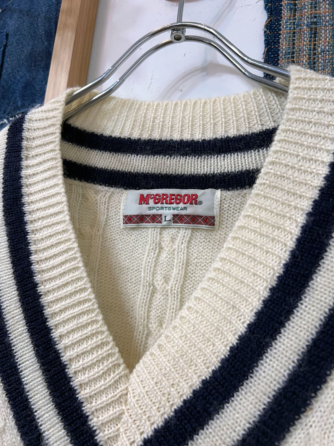 McGREGOR  Cable Knit V-neck Sweater  상품이미지4