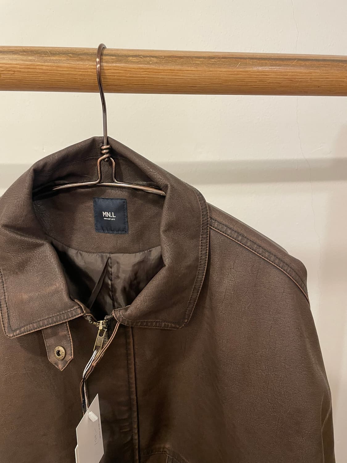 mono mart brown leather jacket 상품이미지2