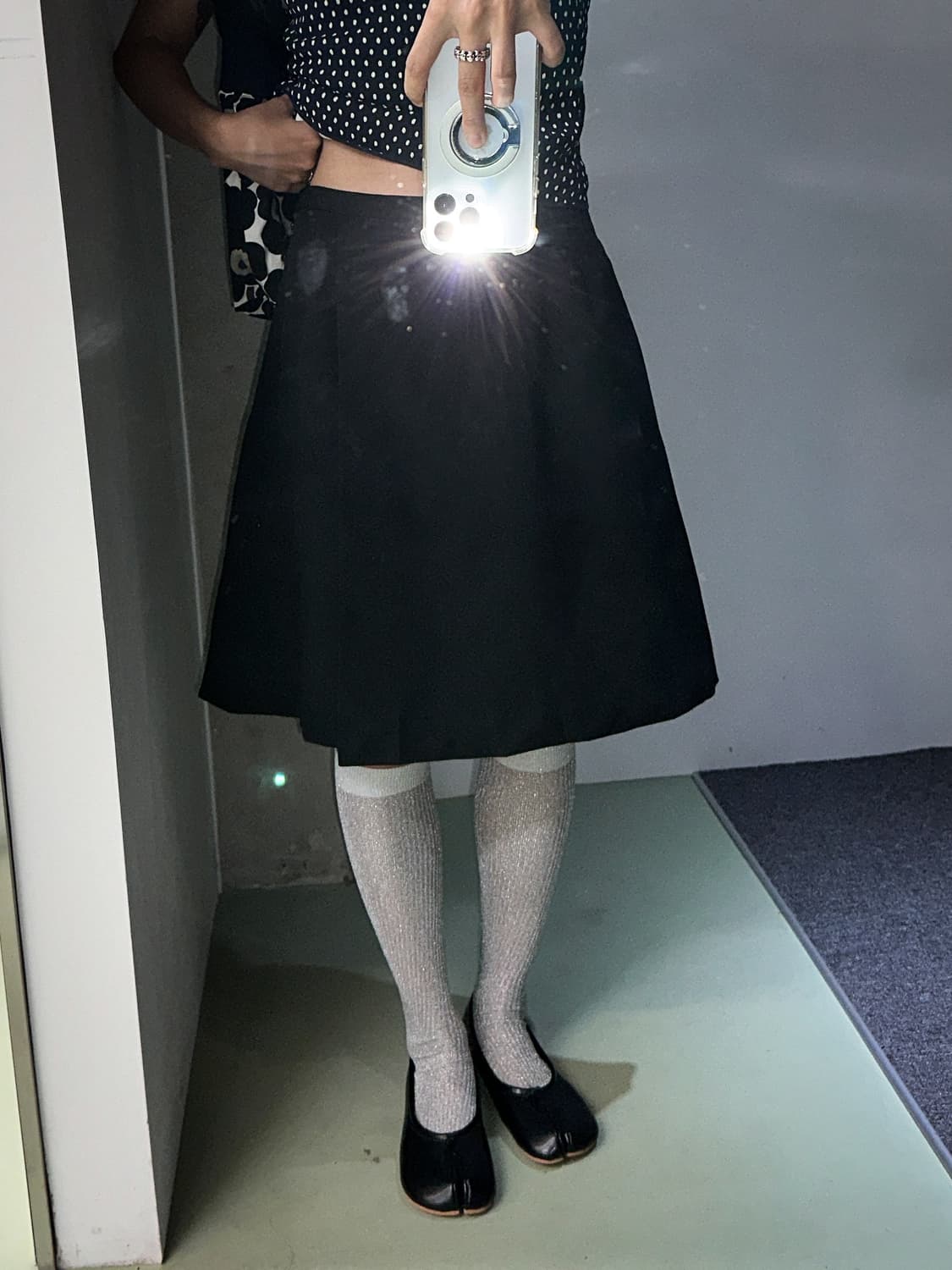 black flare skirt shorts 상품이미지3