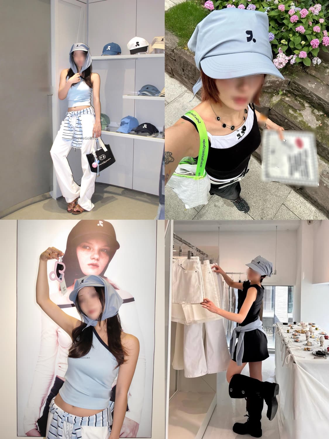 블루 귀요미 레스트앤레크레이션 스카프캡 볼캡 모자 상품이미지2