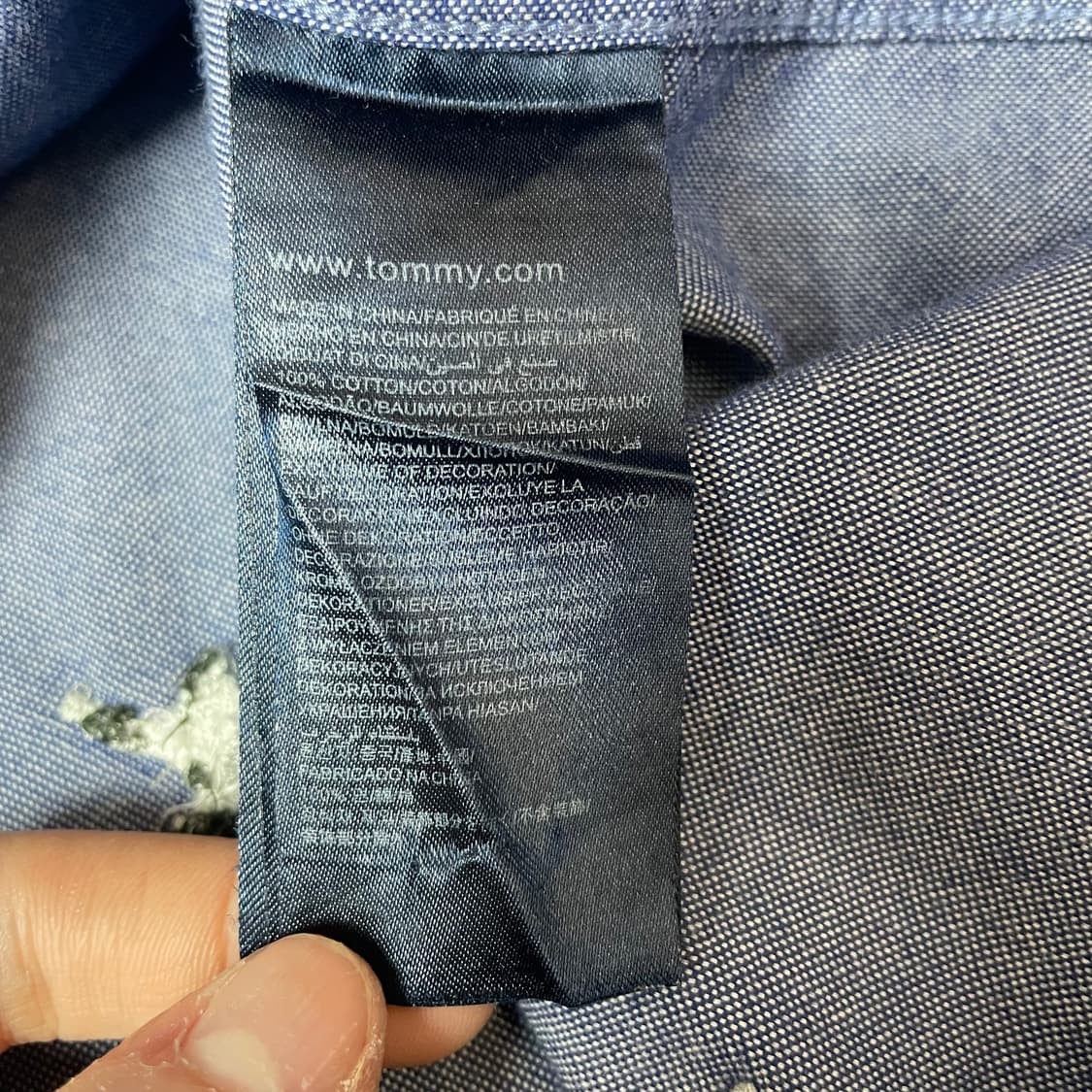 타미힐피거 버드 자수 긴팔 셔츠 M 상품이미지5