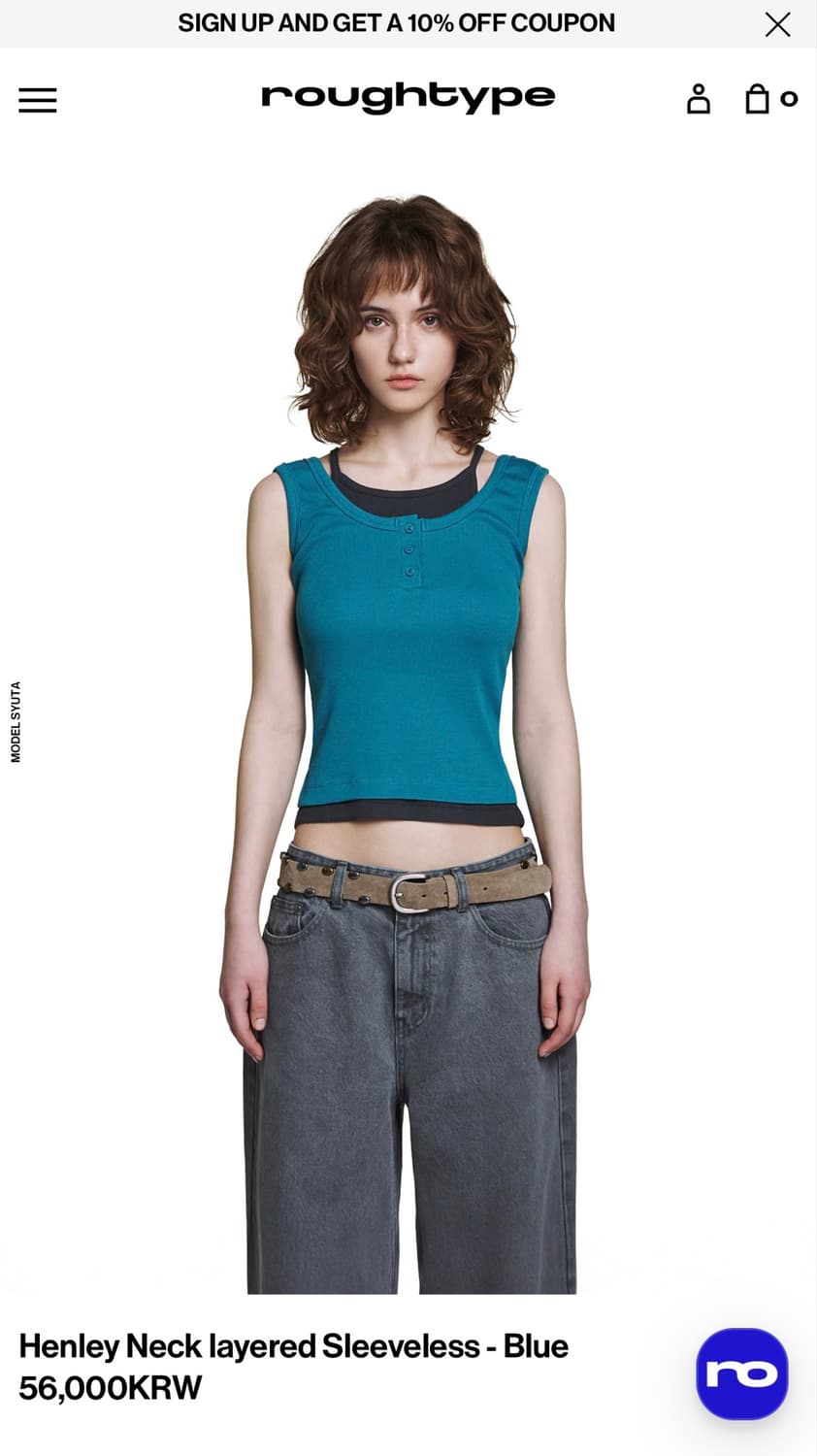 로타입 Henley Neck layered Sleeveless 상품이미지1