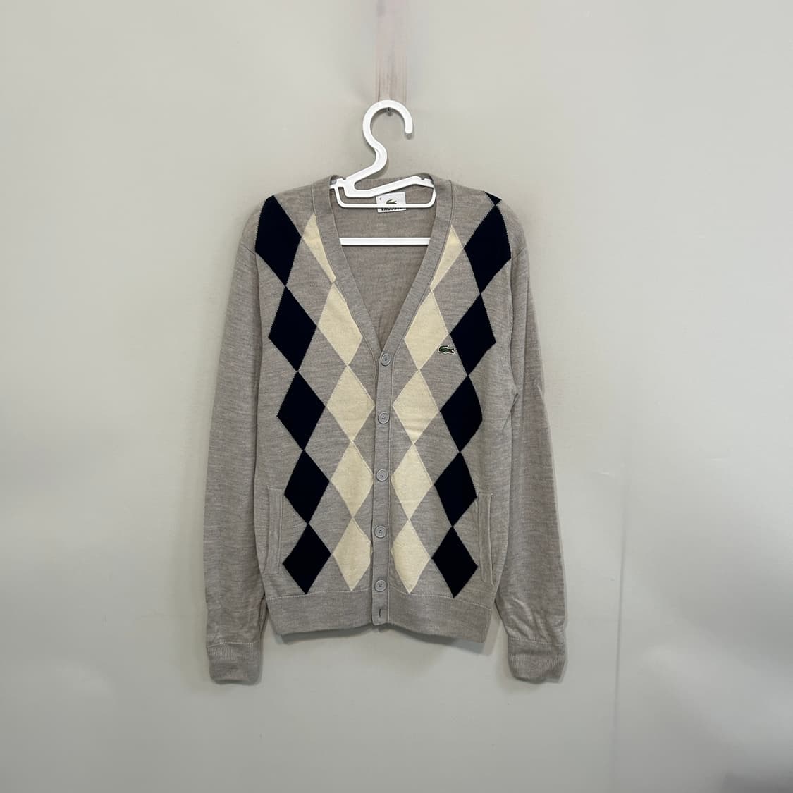 라코스테 아가일 울 가디건 100 상품이미지1