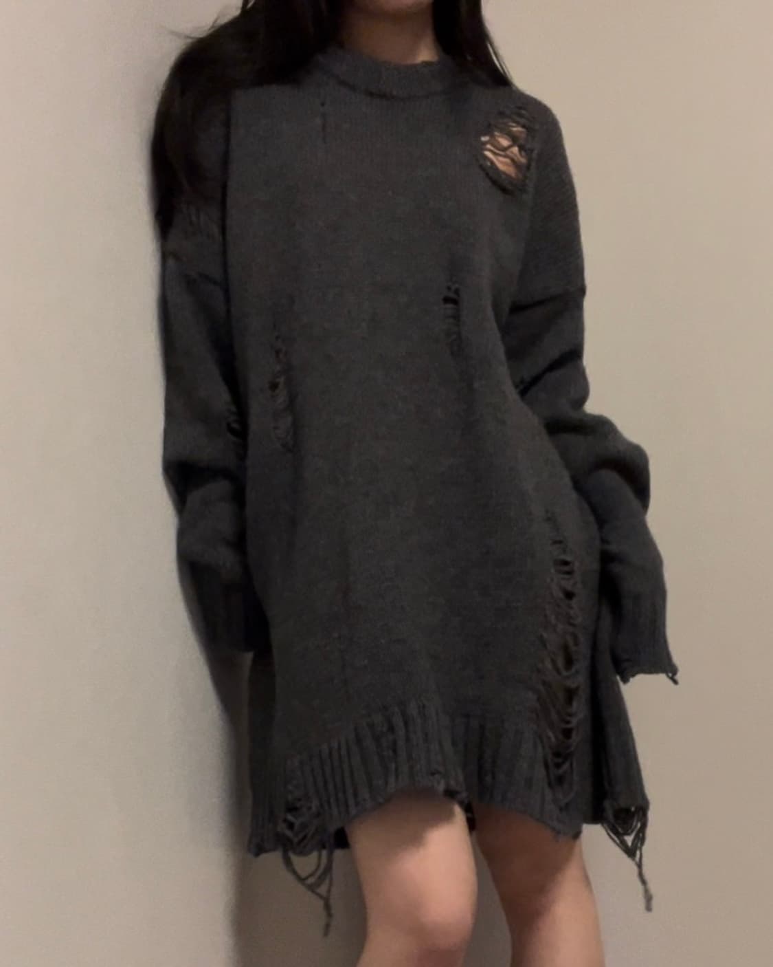 TAKEASY damage over long knit 상품이미지4