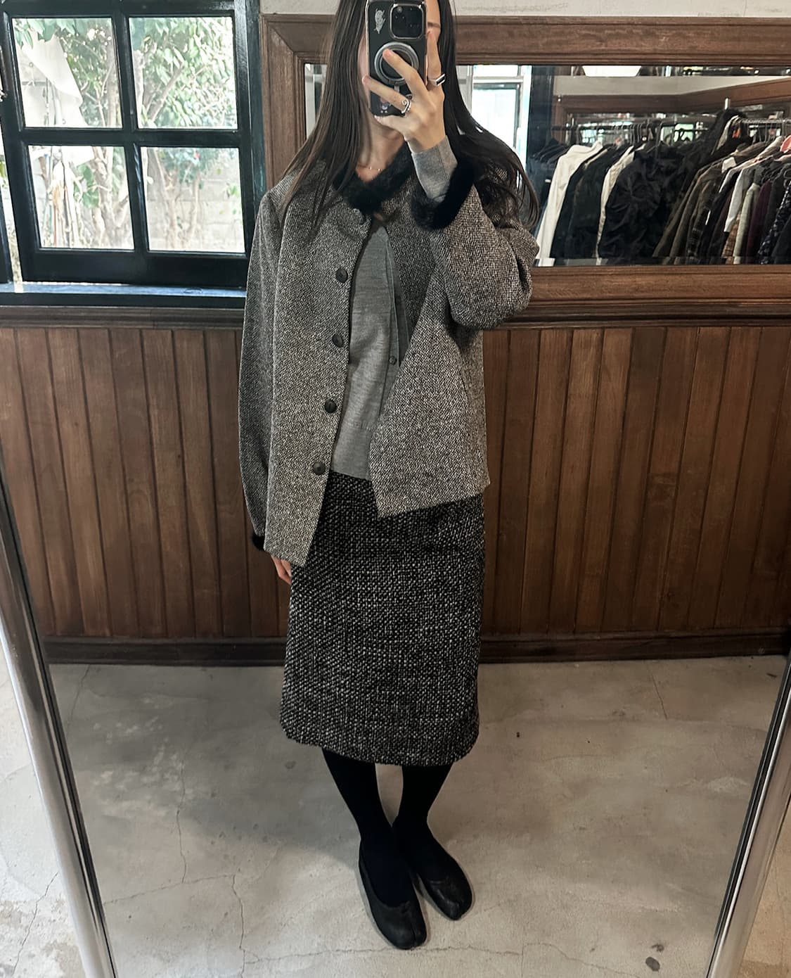 MAXMARA black tweed skirt 상품이미지5