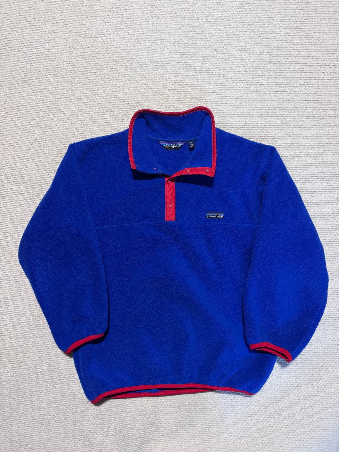 90s USA 파타고니아 신칠라 플리스 네이비/레드 M 상품이미지2