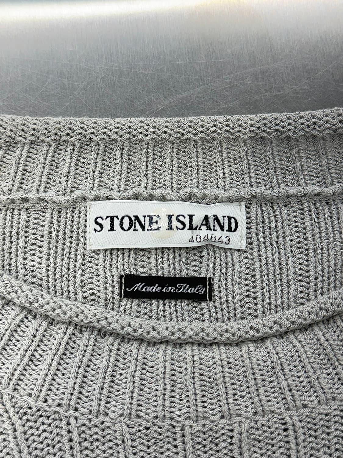스톤아일랜드 라이트 그레이 풀 립 퓨어 크루넥 울 니트 상품이미지7