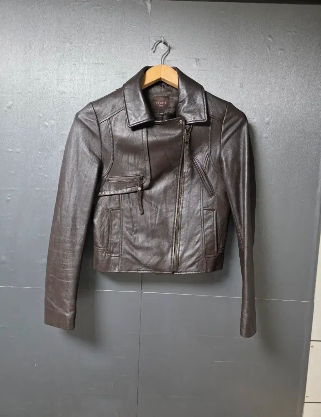 ROBO 브라운 양가죽 라이더 자켓  사이즈 66 여자용 상품이미지1