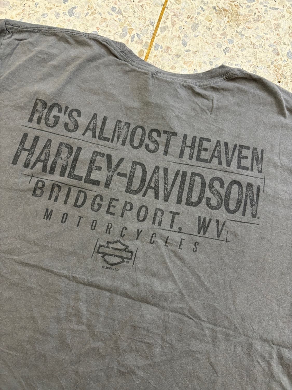 할리데이비슨 스컬 프린팅 반팔 차콜 상품이미지8