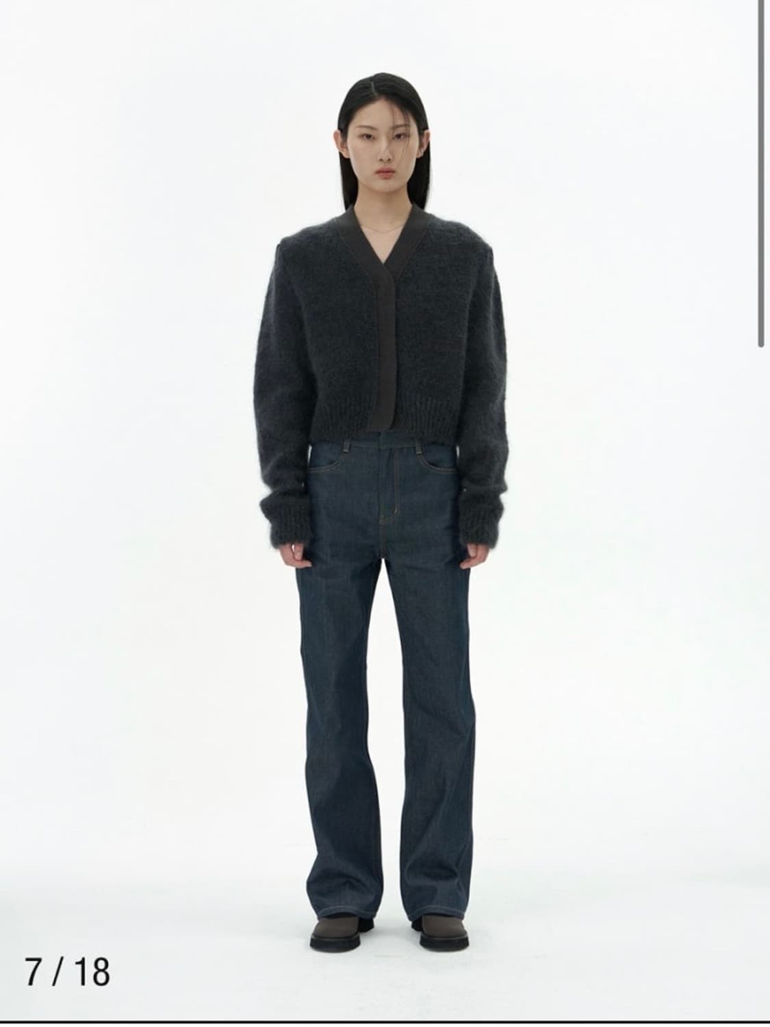 아모멘토 그랜마 가디건 다크그레이 상품이미지2