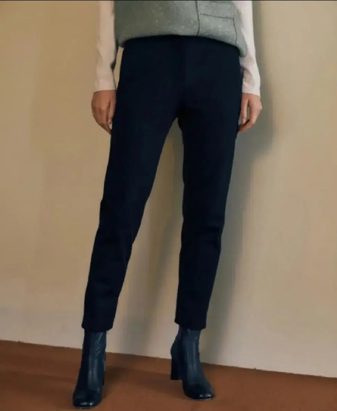 여성 67 닥스 블랙 밴딩 팬츠 기모 바지 상품이미지4