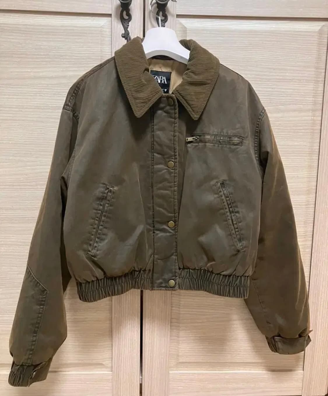 자라 봄버 왁스점퍼 콤비 자켓 상품이미지4