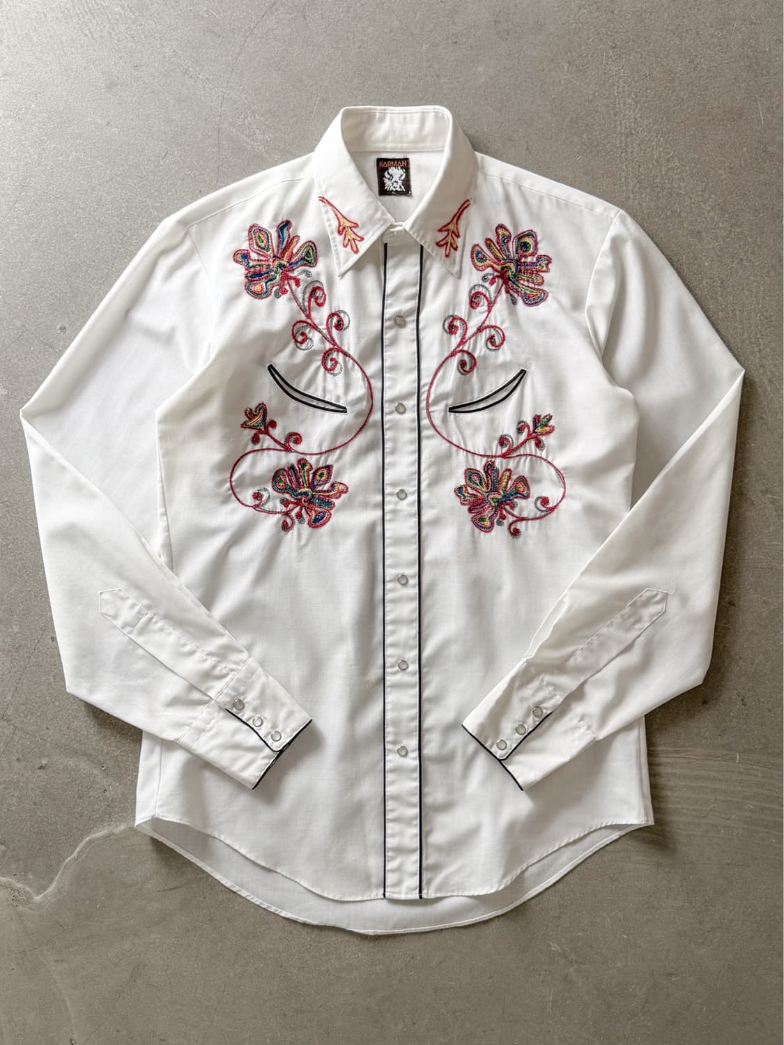 80s Karman Embroidered Western Shirt 상품이미지3