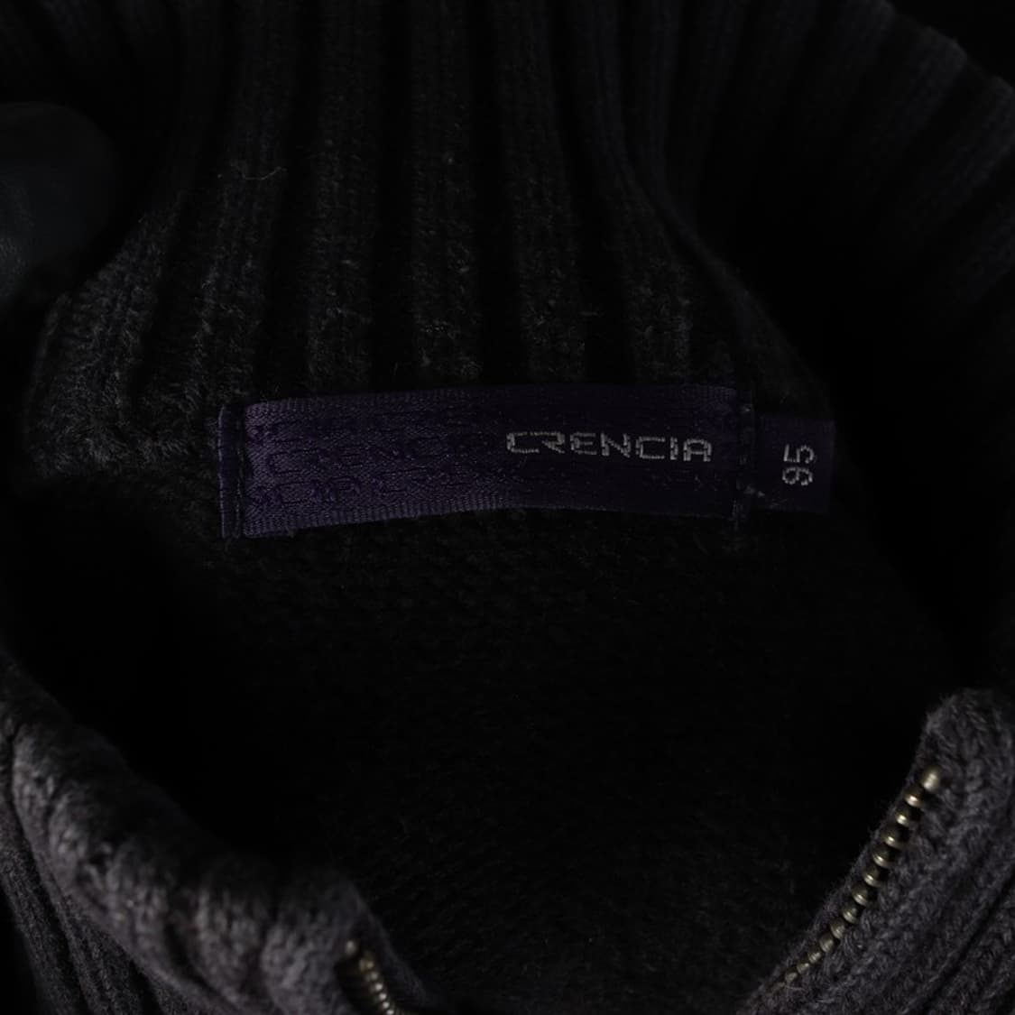 CRENCIA 울 블렌드 하이넥 니트 집업 M 상품이미지6