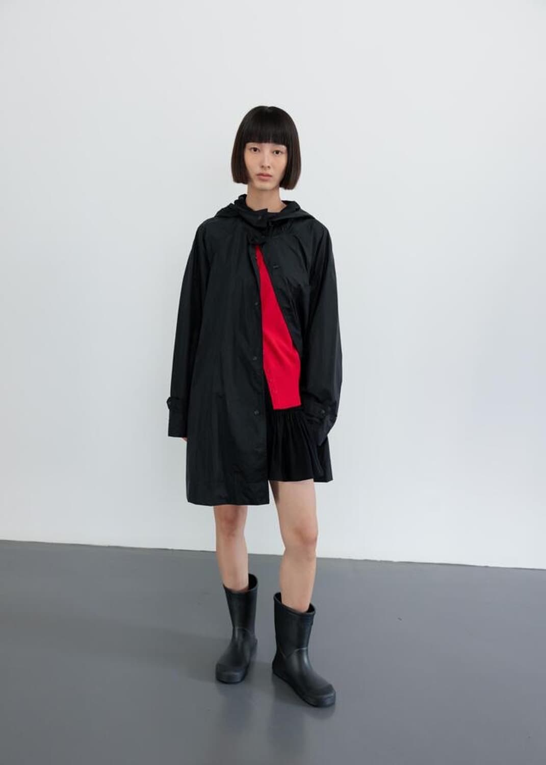GBH 미드 플레어 레인코트 블랙 상품이미지2