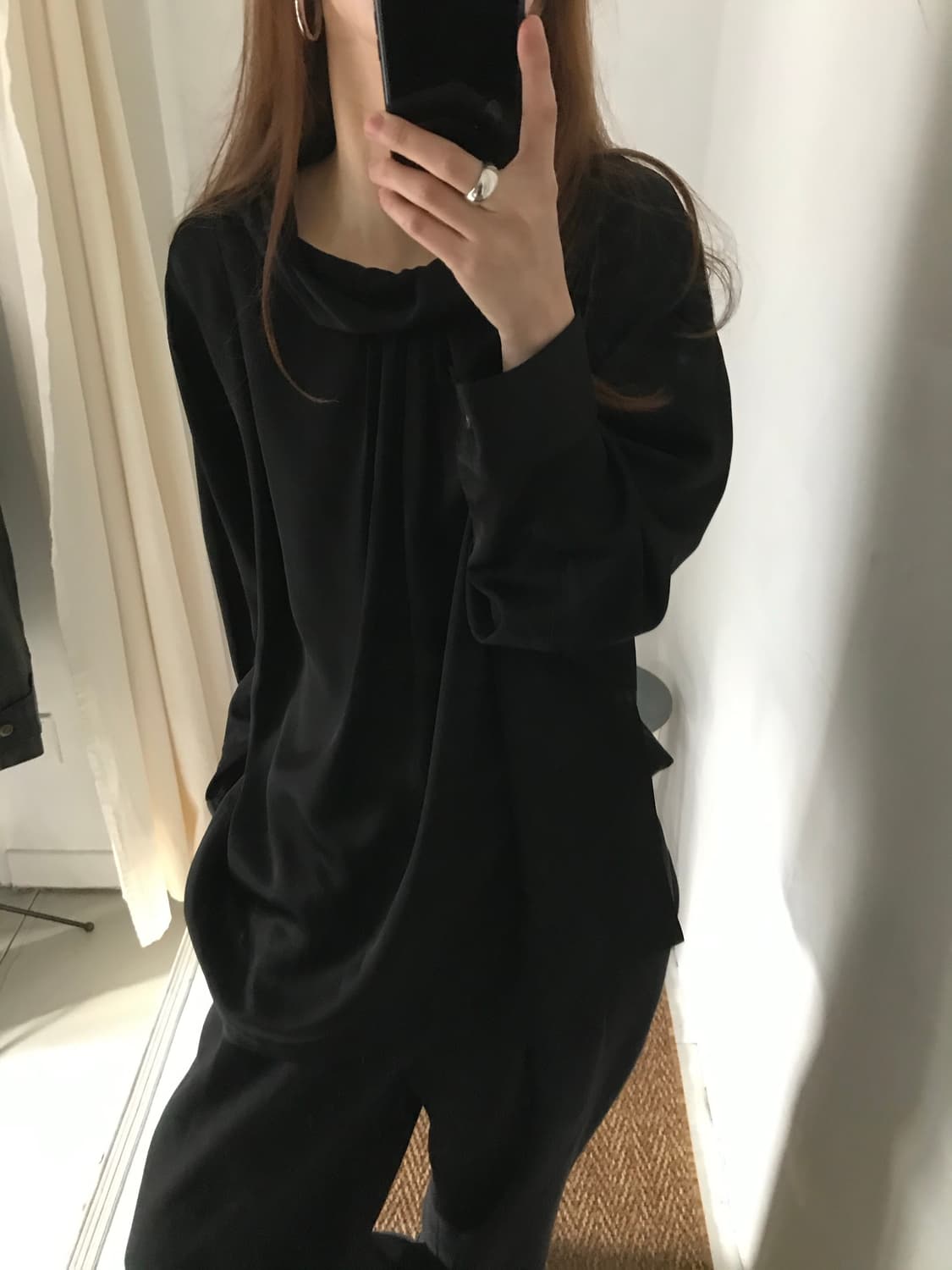 black drape blouse 상품이미지5