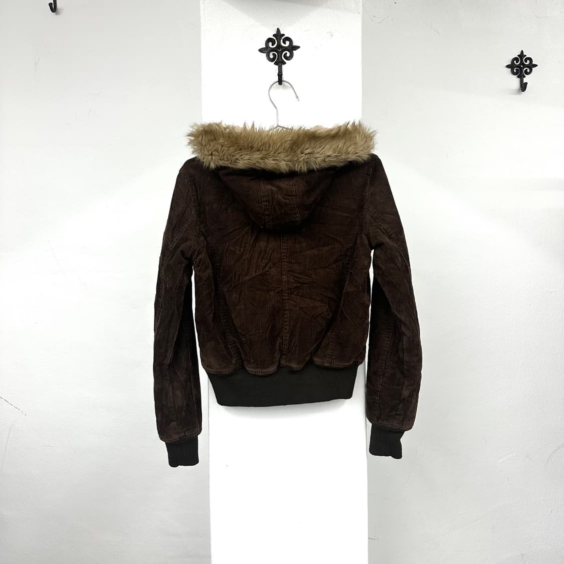 Brown corduroy fur jacket 상품이미지2
