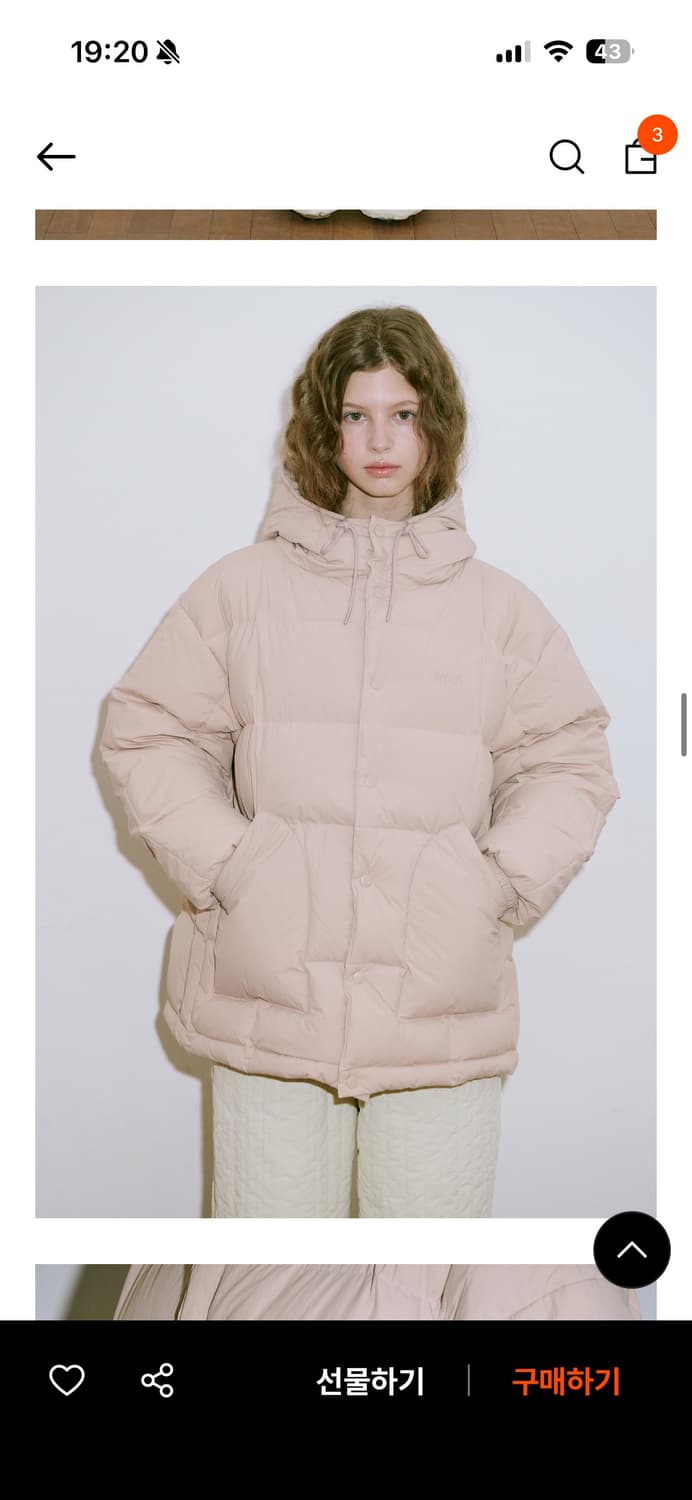 시눈 hoodie puffer jacket / 빈티지 핑크 상품이미지4