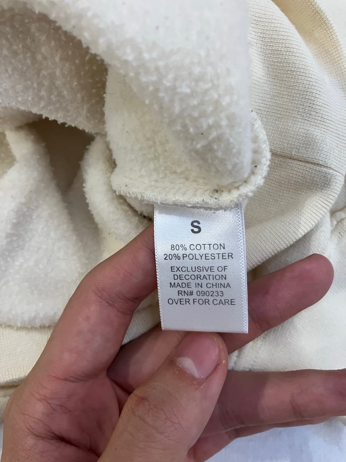 피어오브갓 에센셜 백로고 후드티 크림 상품이미지6