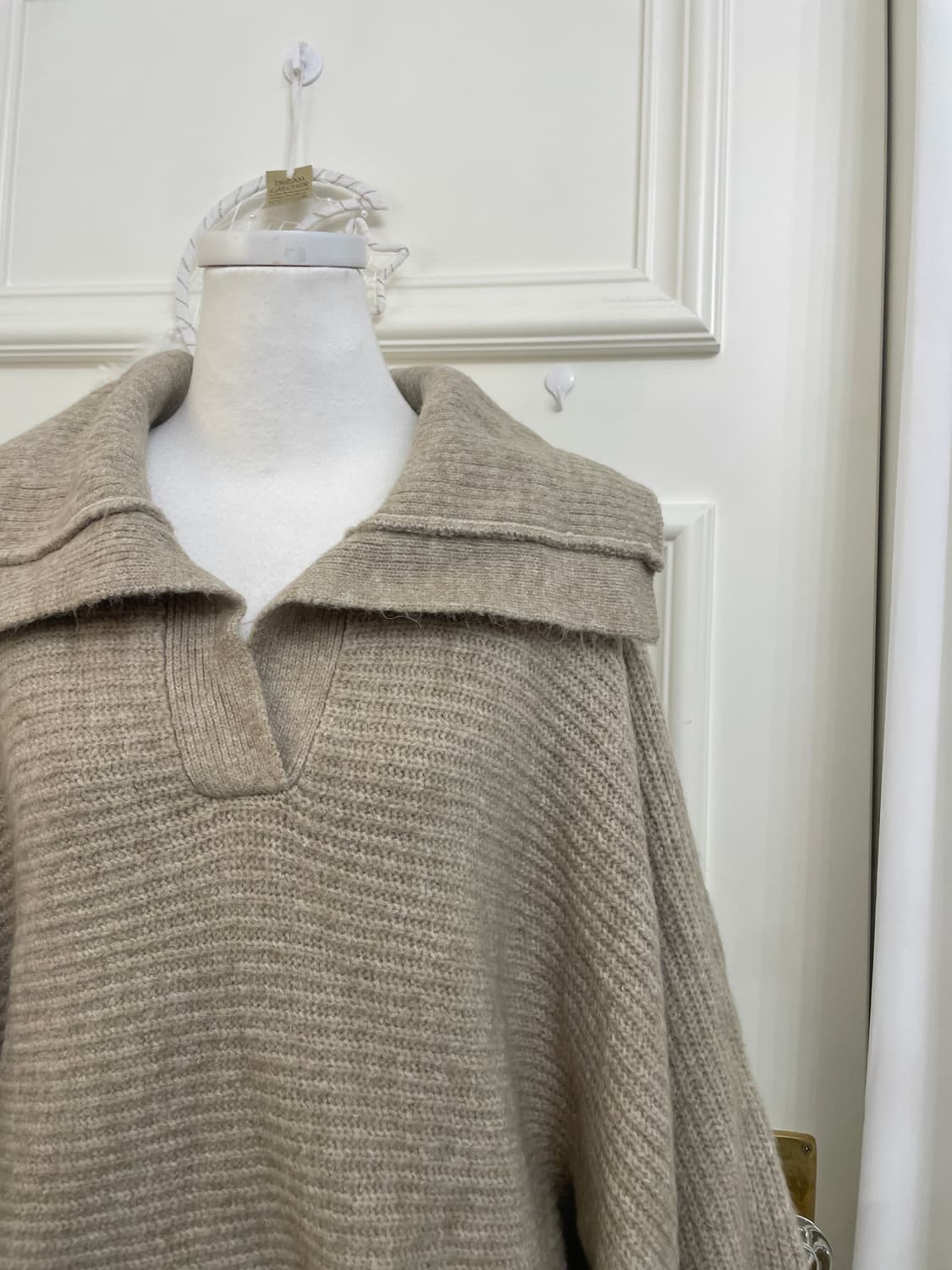 beigebrown melange big collar over sweat 상품이미지7