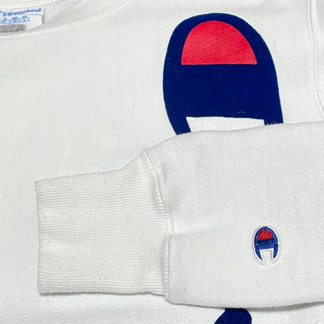 [S] 챔피온 리버스위브 빅로고 맨투맨 화이트 상품이미지3