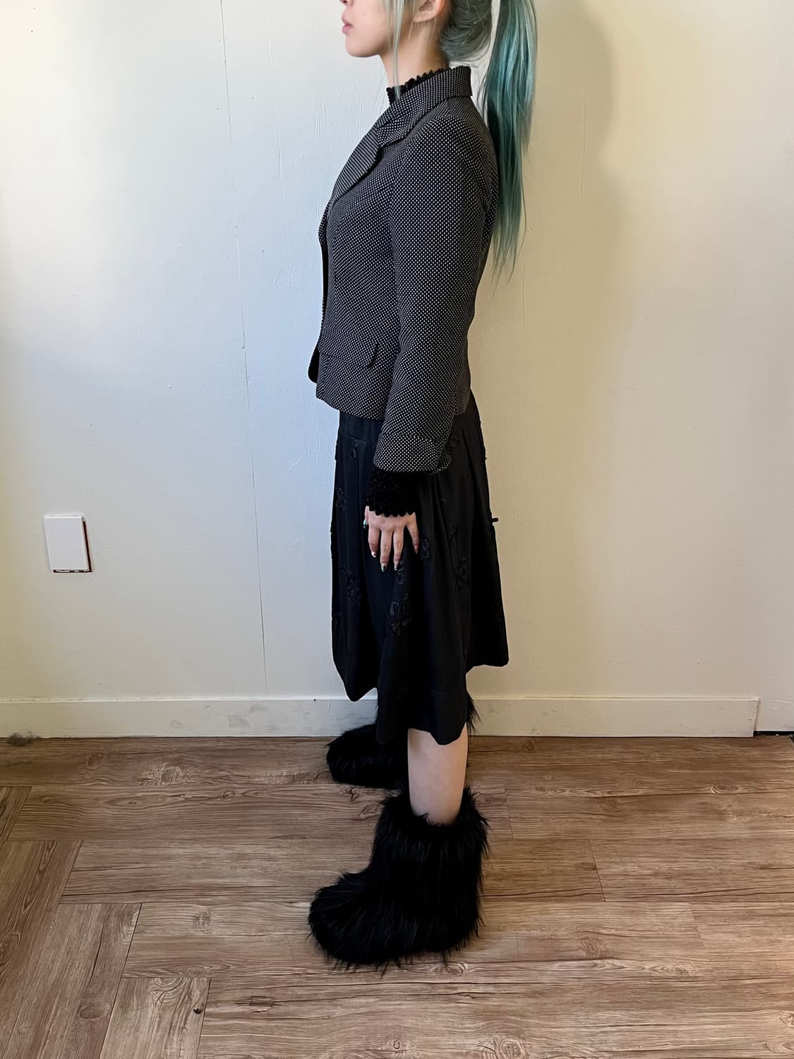 LA VORO ONE 도트 크롭 자켓  상품이미지9