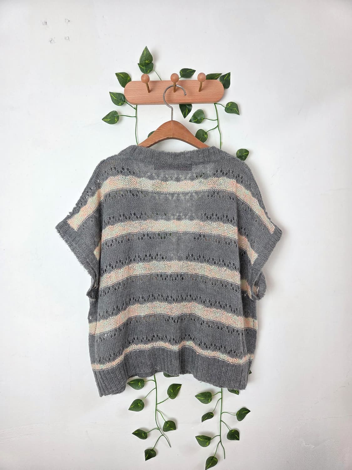 색실 콕콕 스트라이프 베스트 상품이미지5