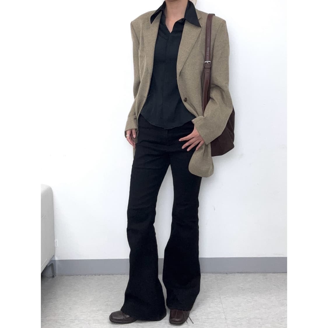 빈티지 베이지 블레이저 울 자켓 상품이미지1