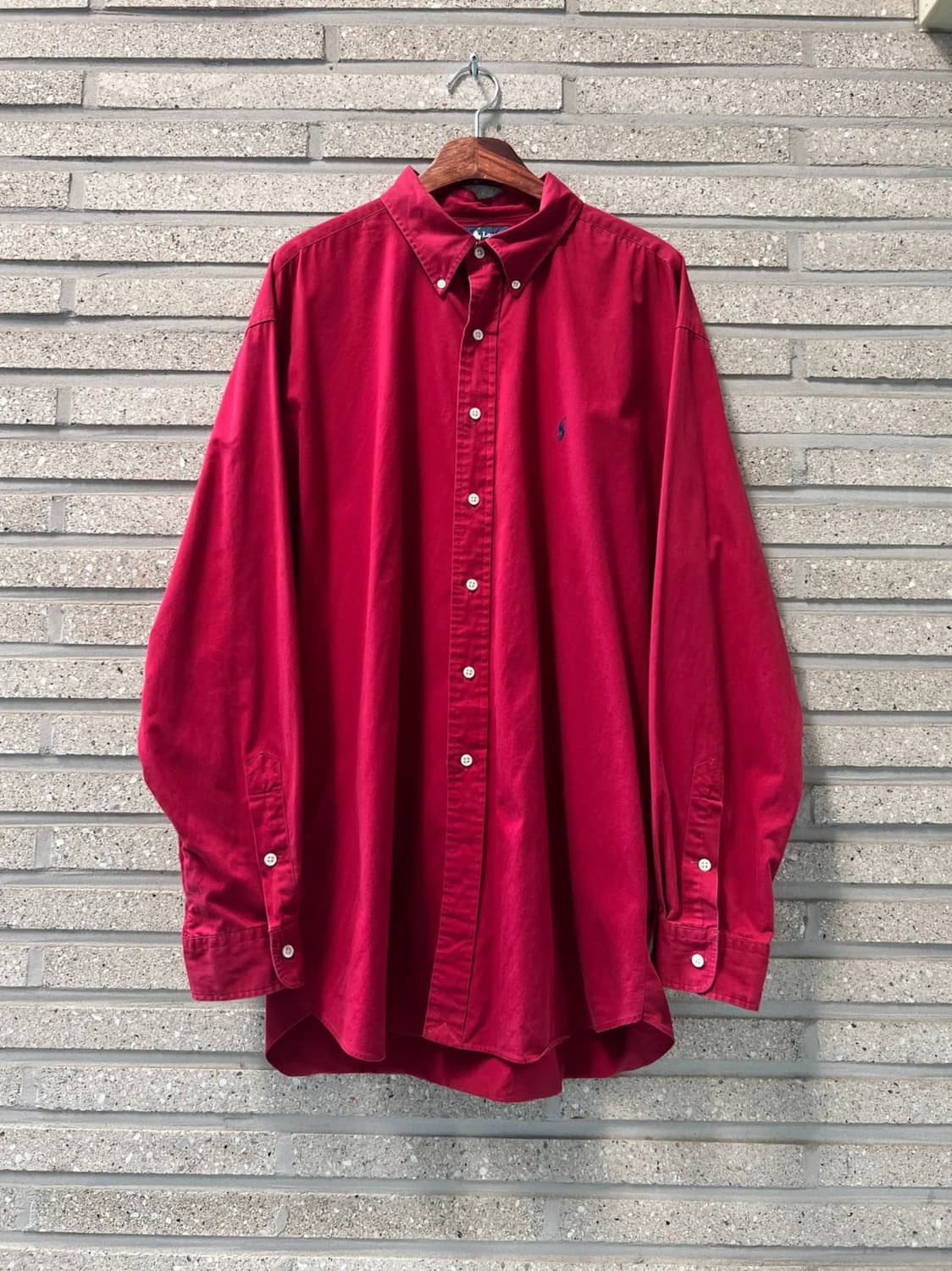 [2XL]폴로 랄프로렌 BLAKE 레드 코튼 셔츠 상품이미지1