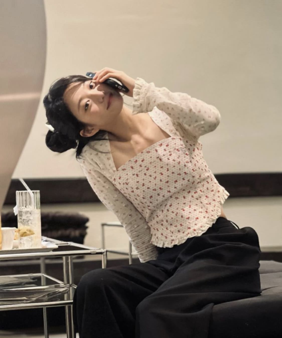 인스턴트펑크 레이스믹스 스퀘어넥 블라우스( Ivory flower) 상품이미지4