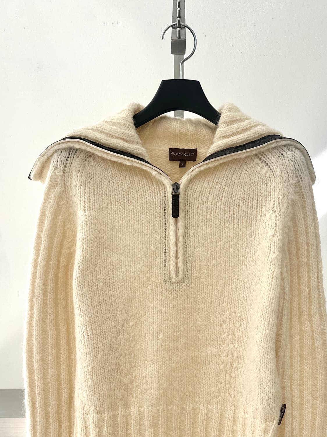 몽클레어 빈티지 아이보리 모헤어 니트 하프집업  상품이미지6