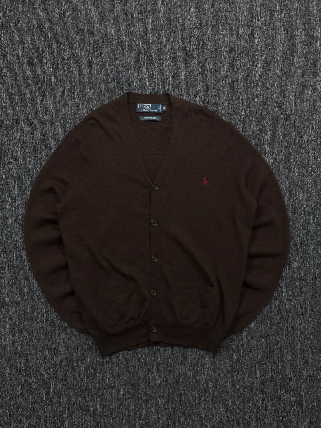 폴로 브라운 메리노울 가디건 상품이미지3