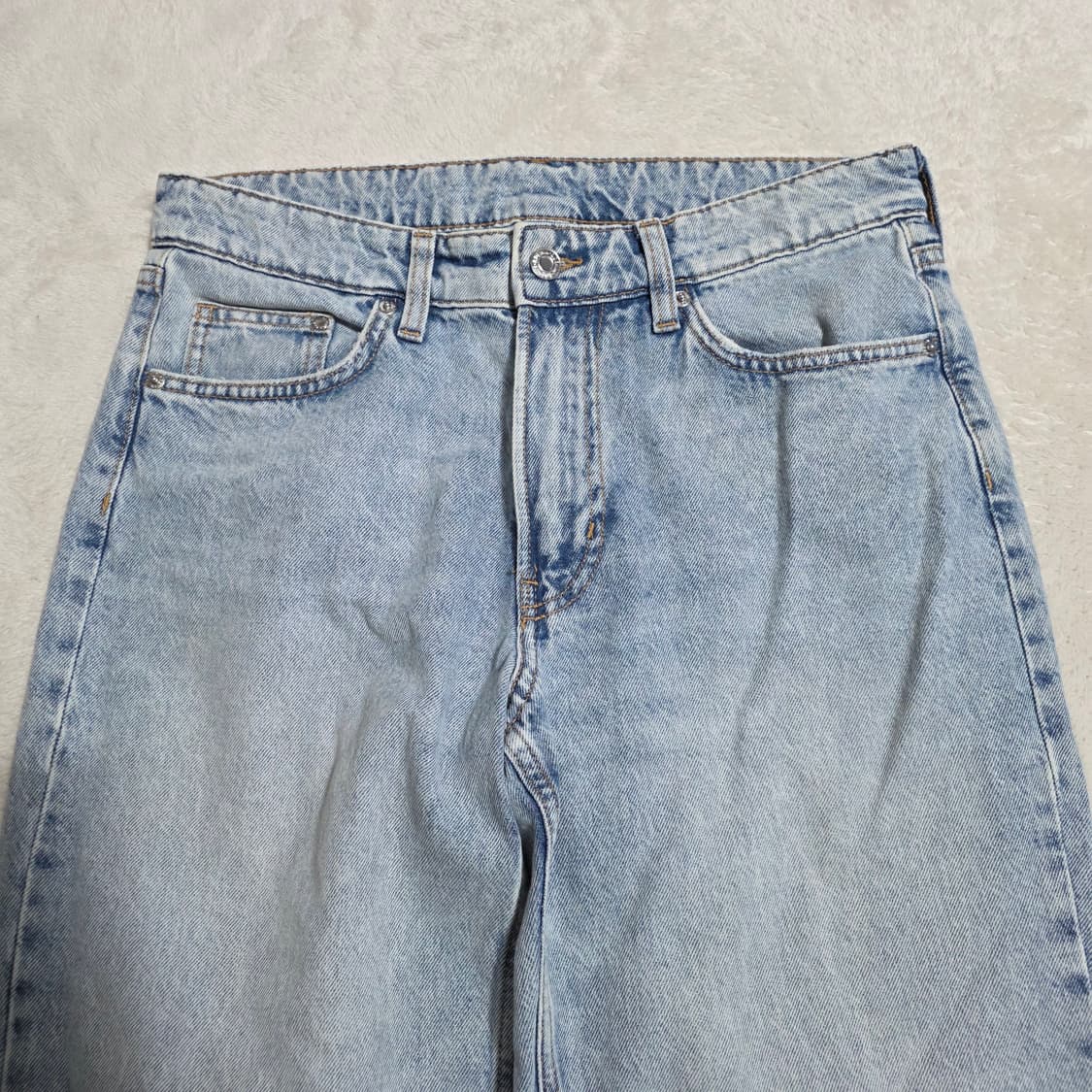 (26)여성 앤데님 배기팟 연청 데님 팬츠  상품이미지2