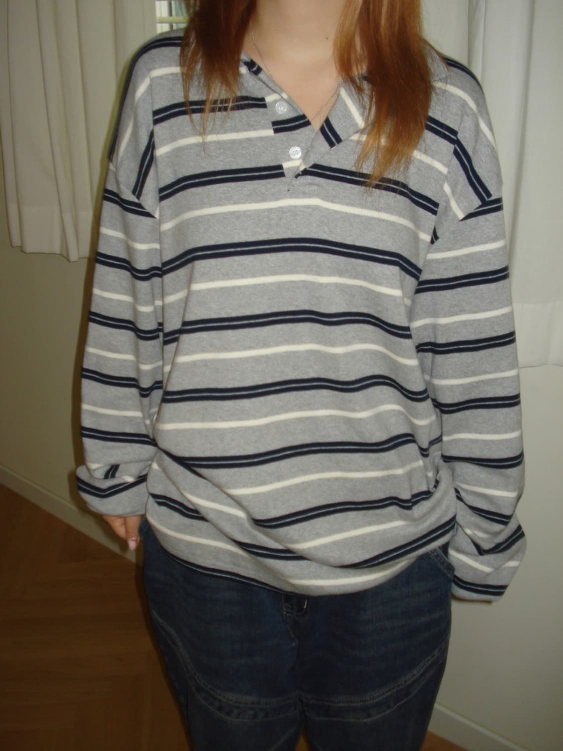 아워캐비넷 ourcabinet 럭비 스트라이프 오버티셔츠 상품이미지4