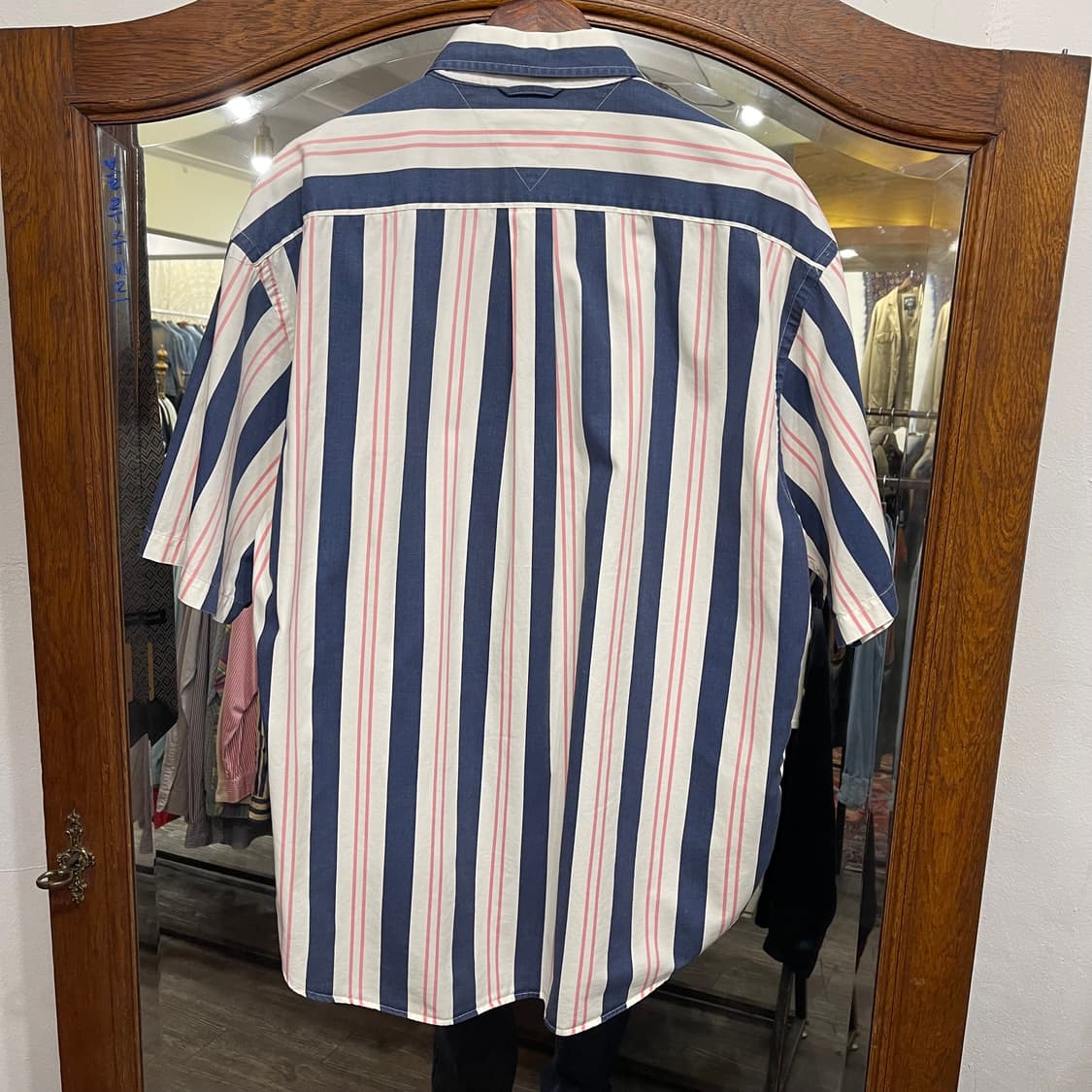 90's 타미힐피거 자수 하프셔츠 상품이미지6