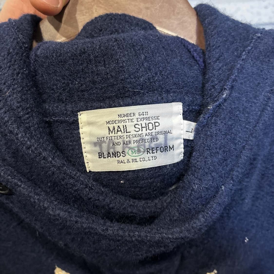 JPN VINTAGE 떡볶이 후드 코트 투포켓 토글 버튼 디테일 네이비 상품이미지7