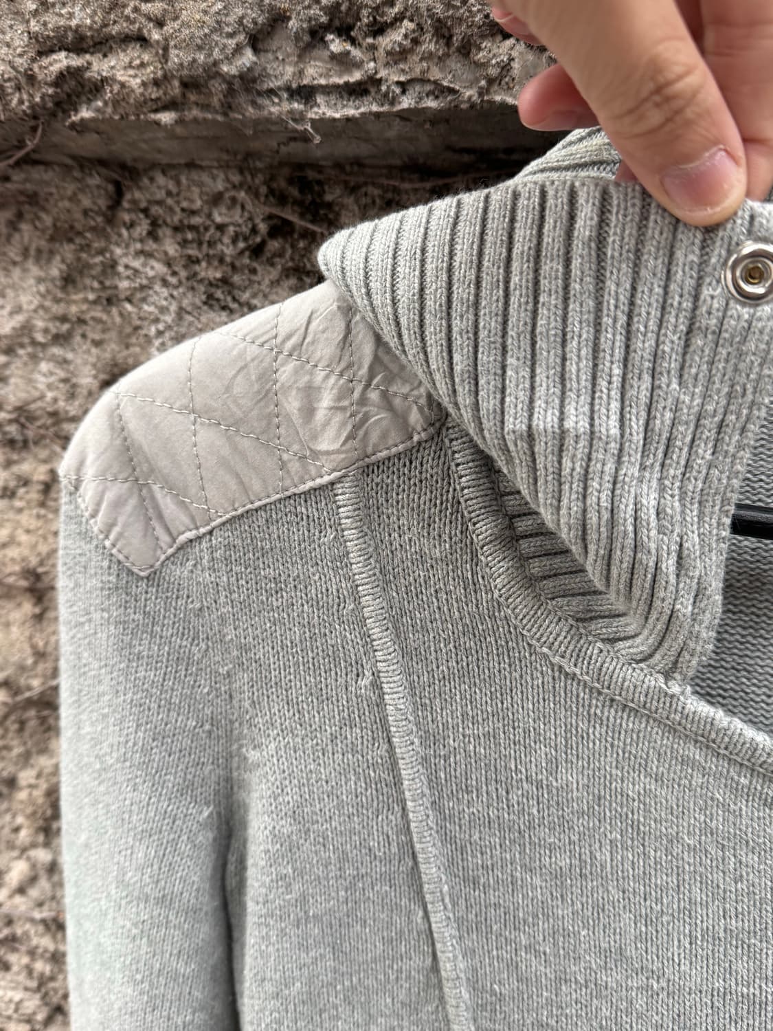 아르마니 익스체인지 언발란스 니트 집업 상품이미지6