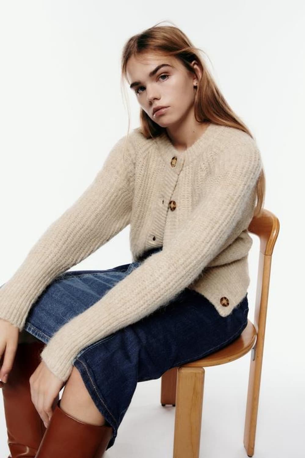 자라 울 알파카 블렌드 니트 가디건 상품이미지3