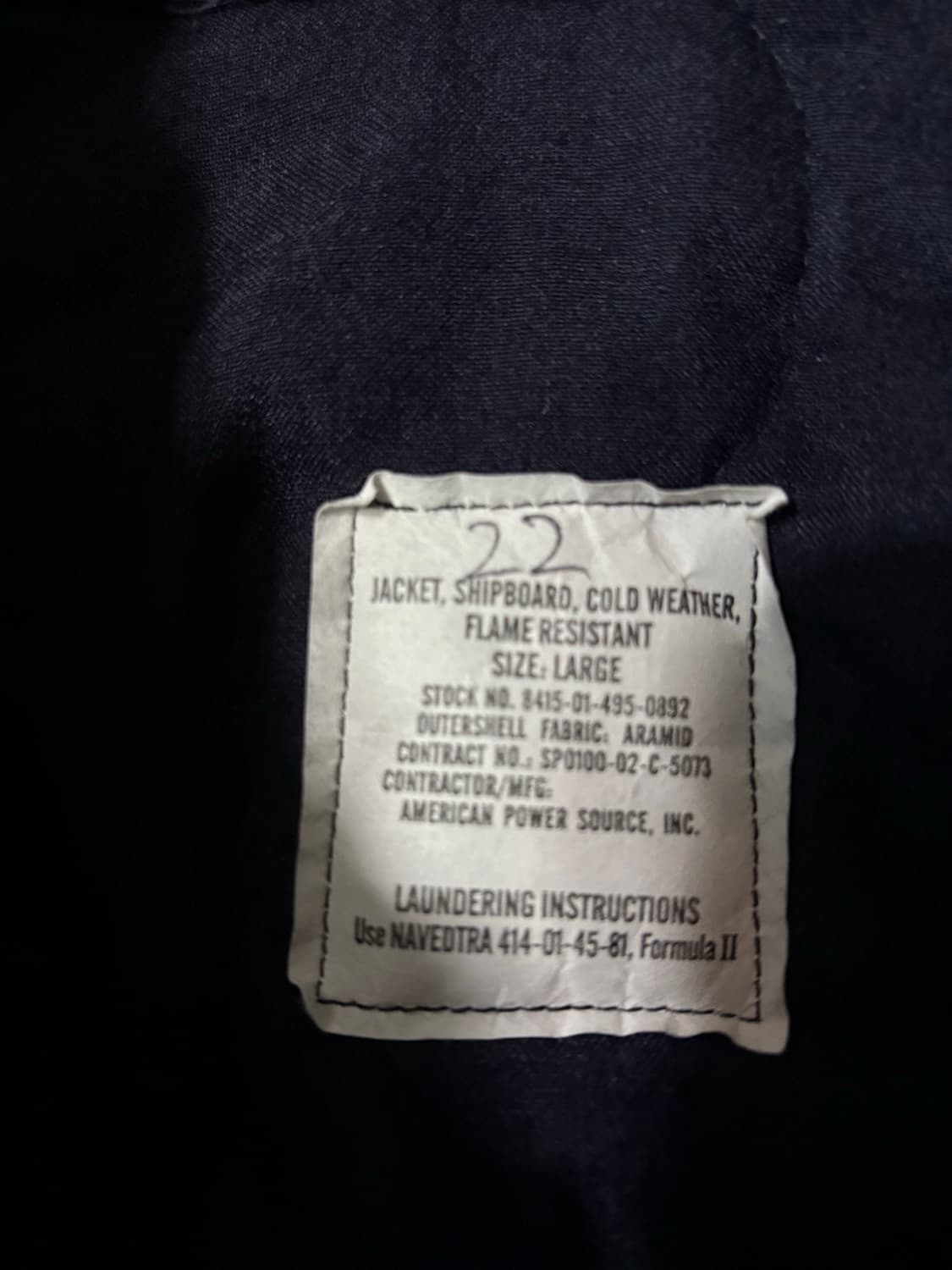 US Navy Shipboard Cold Weather Deck Jk 상품이미지4