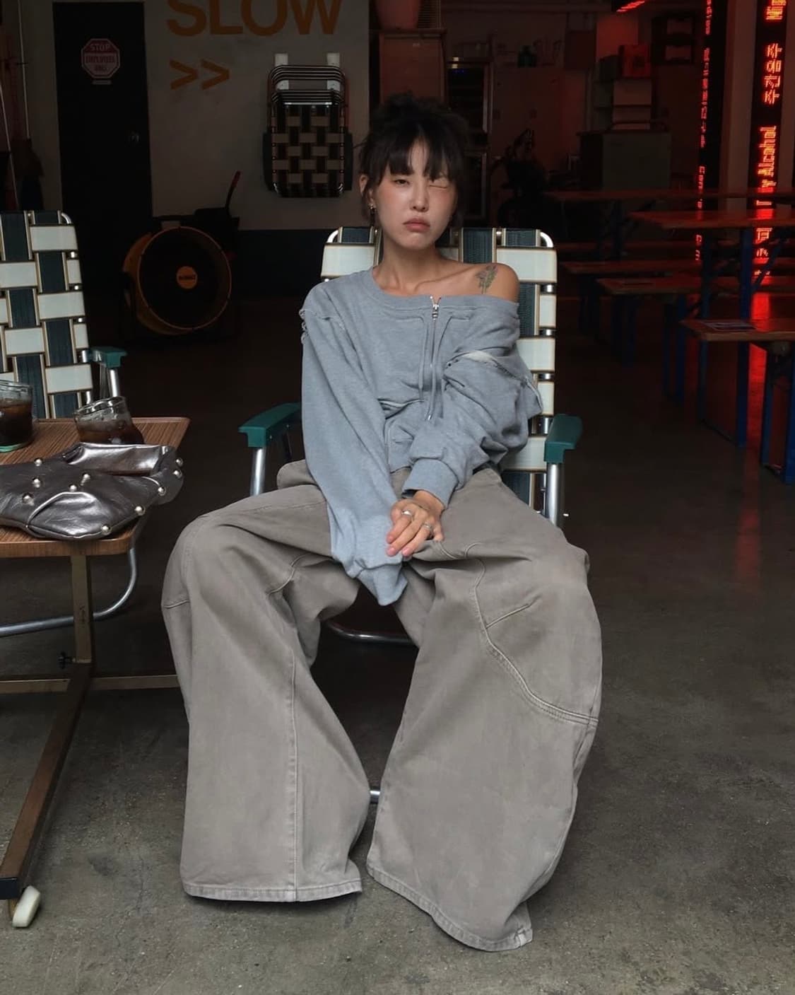 텍스처서울 그레이 후디 집업 상품이미지1