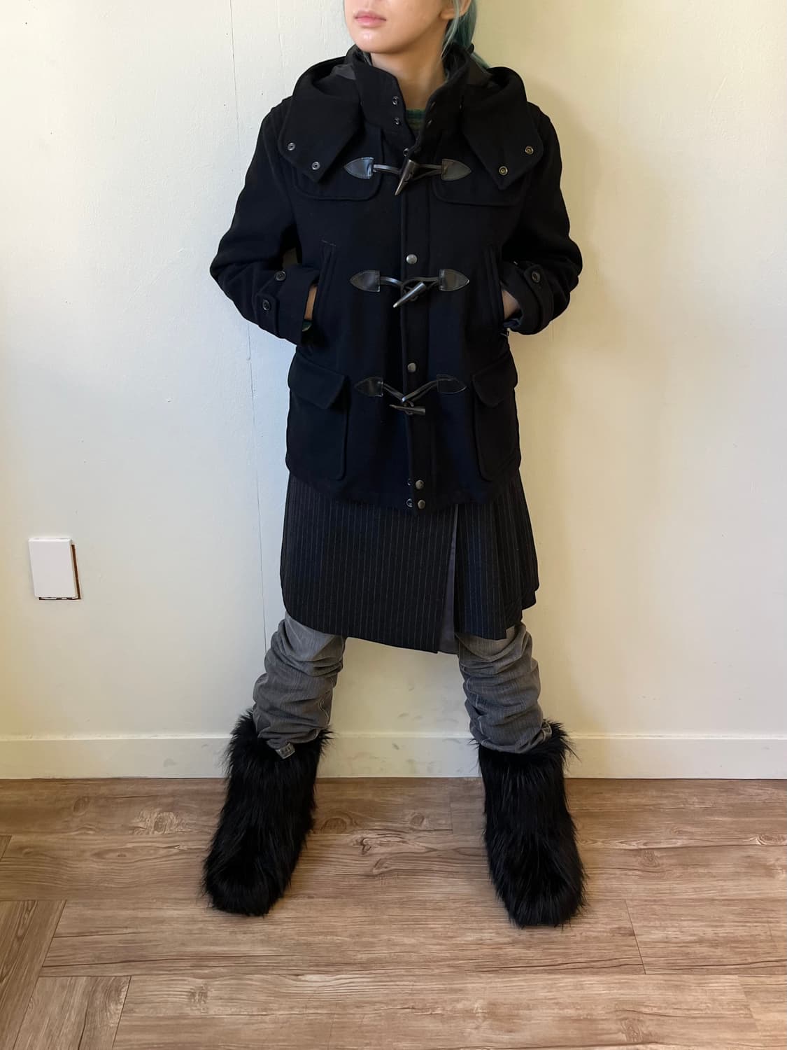 Men’s bigi 블랙 더플 코트 상품이미지6