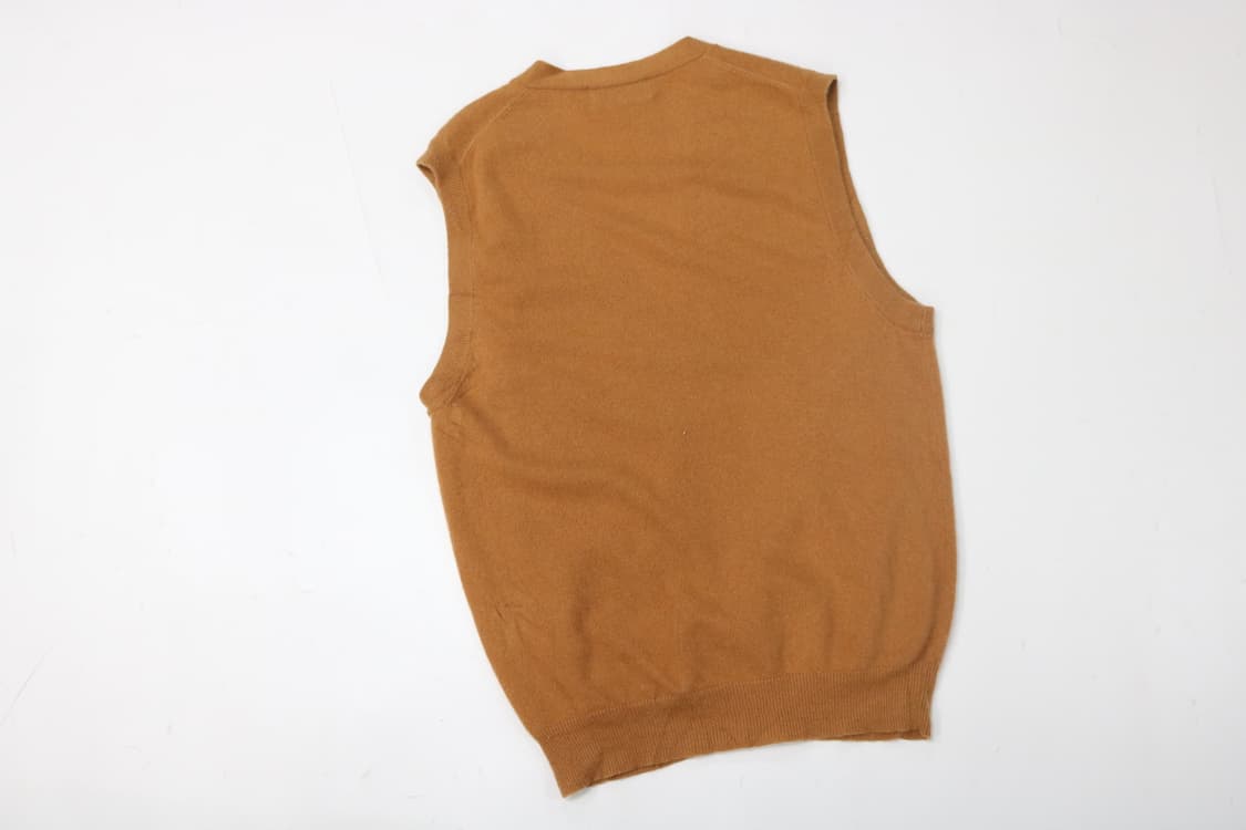 입생로랑 90s 빈티지 100% 캐시미어 니트 베스트 카멜 (L) 상품이미지7