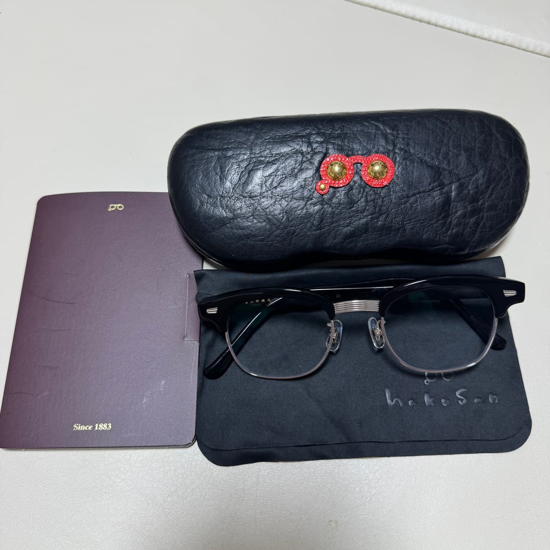 백산안경 린디브로우 블랙실버  47사이즈 하쿠산메가네 상품이미지1