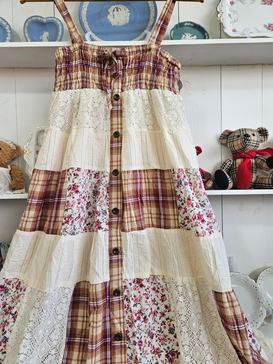 패치워크 레이스 원피스 상품이미지3