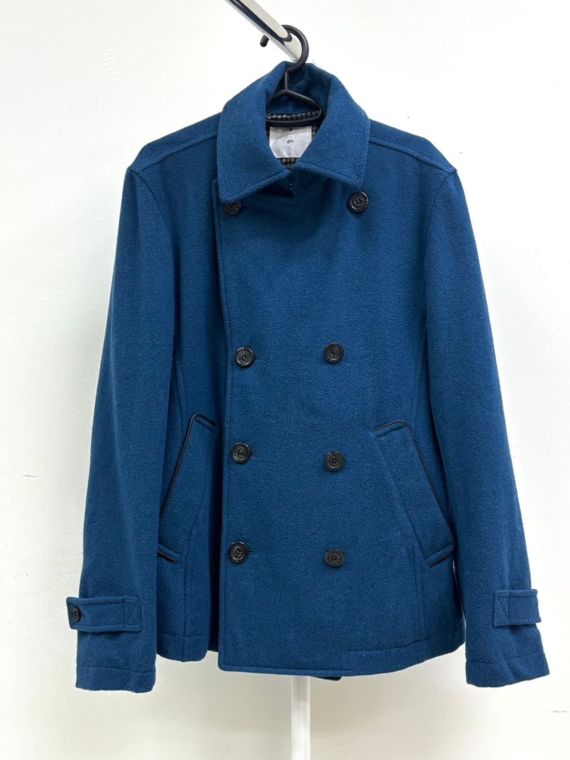 빈티지 블루 더블 하프 코트 울 자켓 상품이미지7