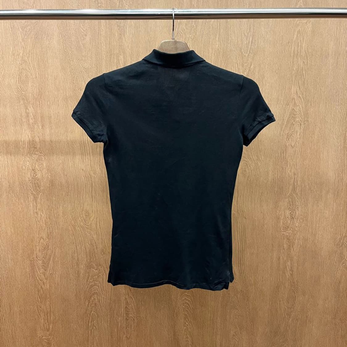 폴로 랄프 로렌 카라 티셔츠 로고 자수 리브 커프 디테일 슬림핏 블랙 상품이미지3