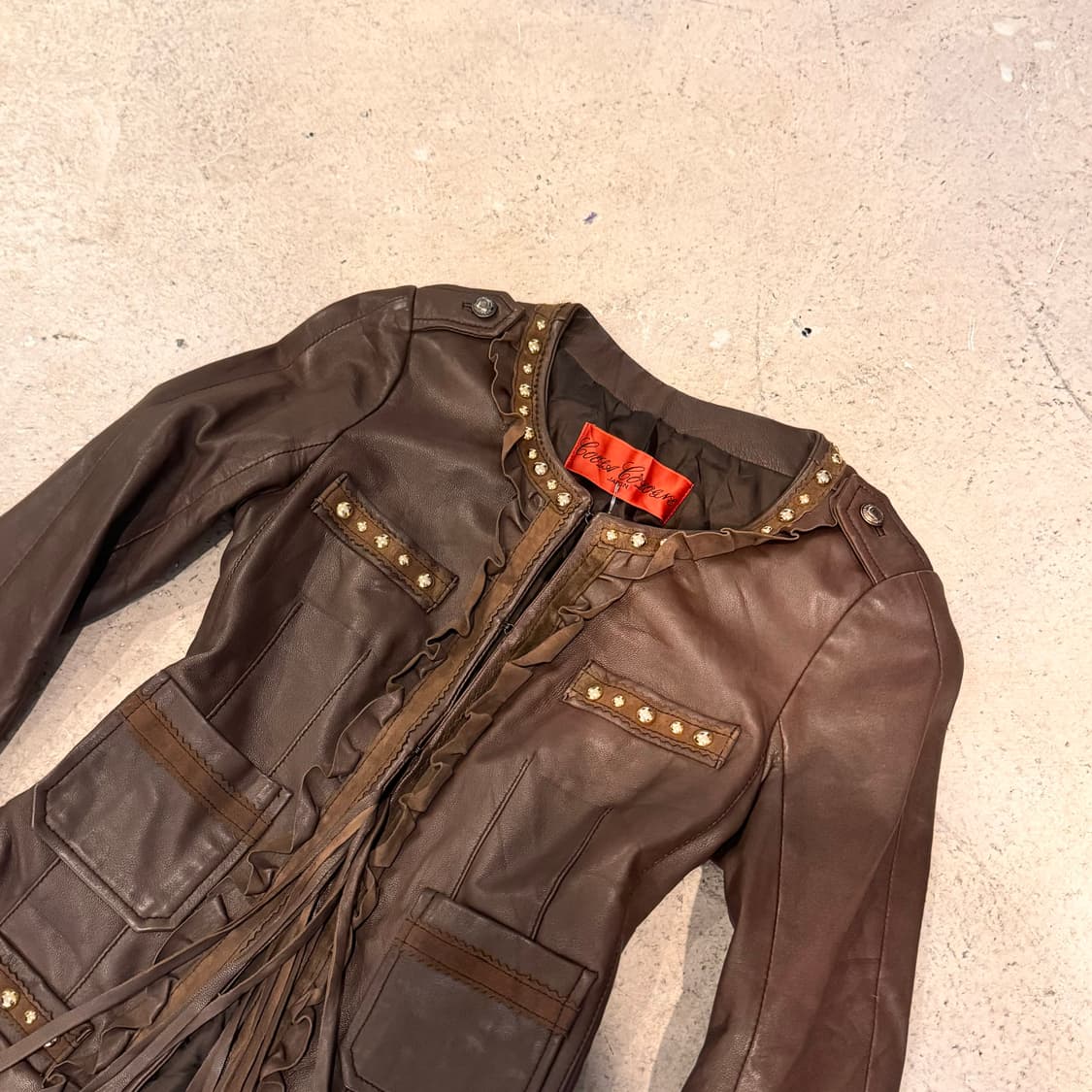 스터드 양가죽 자켓 상품이미지4