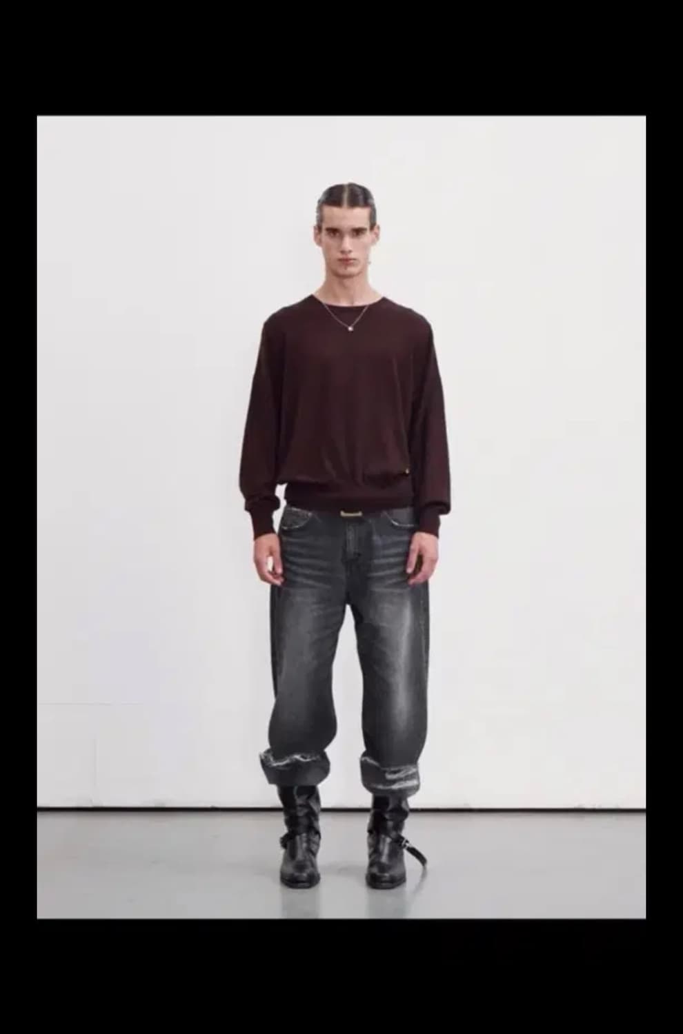 [새상품] 렉토 크루넥 니트 브라운  상품이미지1